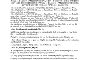 Thông tư 79/2005/TT-BVHTT Pháp lệnh Quảng cáo sửa đổi 43/2003/TT-BVHTT