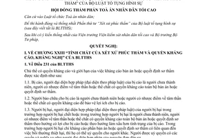 Nghị quyết 05/2005/NQ-HĐTP hướng dẫn thi hành quy định trong Phần thứ tư “Xét xử phúc thẩm” Bộ luật tố tụng hình sự