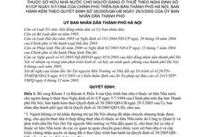 Quyết định 212/2005/QĐ-UB bán nhà thuộc sở hữu nhà nước bổ sung quy trình bán nhà Nghị định 61/CP Quyết định 38/2005/QĐ-UB