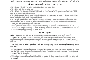 Quyết định 213/2005/QĐ-UB bổ sung Quyết định 23/2005/QĐ-UB cấp Giấy chứng nhận quyền sử dụng đất ở