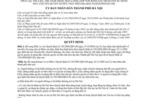 Quyết định 214/2005/QĐ-UB bổ sung QĐ 156/2004/QĐ-UB sửa đổi 158/2002/QĐ-UB chuyển đổi nhượng cho thuê thừa kế thế chấp góp vốn quyền sử dụng đất