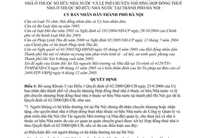 Quyết định 215/2005/QĐ-UB  bổ sung Khoản 3 Điều 1 Quyết định  62/2000/QĐ-UB chuyển nhượng Hợp đồng thuê nhà ở  sở hữu Nhà nước