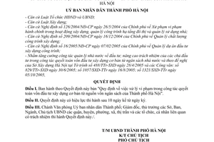 Quyết định 216/2005/QĐ-UB  xử lý vi phạm trong công tác quyết toán vốn đầu tư xây dựng cơ bản từ nguồn vốn ngân sách