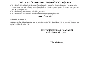 Lệnh công bố Luật giao dịch điện tử 23/2005/L-CTN