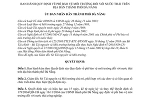 Quyết định 176/2005/QĐ-UBND phí bảo vệ môi trường