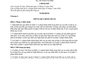 Nghị định 150/2005/NĐ-CP xử phạt vi phạm hành chính trong an ninh trật tự, an toàn xã hội