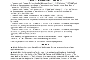 Decision No. 1789/2005/QD-NHNN of December 12, 2005, on the issuance of the regime on banking accounting vouchers