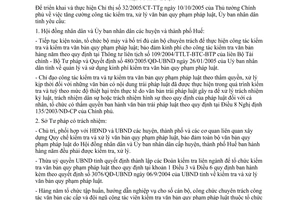 Chỉ thị 56/2005/CT-UB tăng cường công tác kiểm tra xử lý văn bản Thừa Thiên Huế