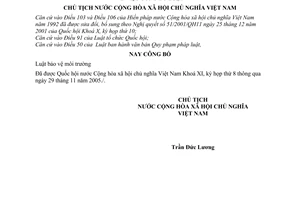 Lệnh công bố Luật bảo vệ môi trường 29/2005/L-CTN
