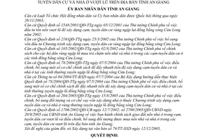 Quyết định 3333/2005/QĐ-UBND quản lý, sử dụng phát triển cụm-tuyến dân cư nhà ở vượt lũ địa bàn tỉnh An Giang