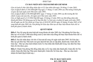 Quyết định 211/2005/QĐ-UB bổ sung dự toán kinh phí trong khoán chi năm 2005 cho Sở Giáo dục - Đào tạo