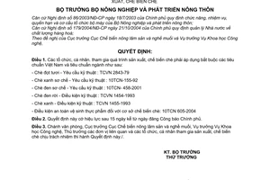 Quyết định 81/2005/QĐ-BNN áp dụng bắt buộc tiêu chuẩn Việt Nam tiêu chuẩn ngành đối với sản xuất, chế biến chè