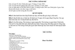 Quyết định 330/2005/QĐ-TTg Quy chế bán đấu giá công ty nhà nước