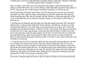 Thông báo 4973TB/VP ý kiến kết luận Bộ trưởng Cao Đức Phát làm việc với Ban Thường vụ công đoàn nông nghiệp phát triển nông thôn