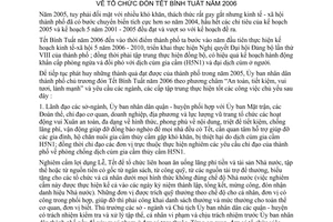 Chỉ thị 34/2005/CT-UBND tổ chức đón Tết Bính Tuất năm 2006