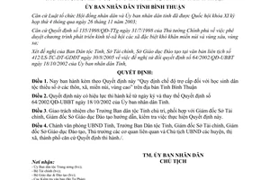 Quyết định 84/2005/QĐ-UBND chế độ trợ cấp học sinh dân tộc thiểu số ở thôn, xã, miền núi, vùng cao địa bàn tỉnh Bình Thuận