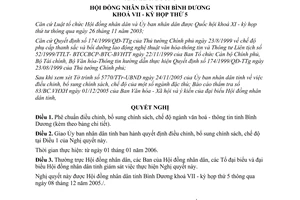 Nghị quyết 51/2005/NQ-HĐND7 chính sách chế độ ngành văn hóa thông tin Bình Dương