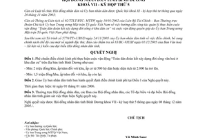 Nghị quyết 54/2005/NQ-HĐND7 điều chỉnh kinh phí thực hiện cuộc vận động Toàn dân