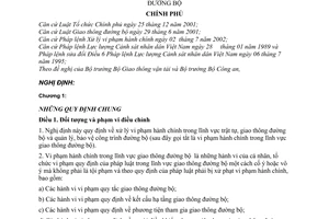 Nghị định 152/2005/NĐ-CP xử lý vi phạm hành chính trong giao thông đường bộ