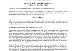 Nghị quyết 51/2005/NQ-HNND.K7 phương hướng nhiệm vụ 2006-2010 Đồng Tháp