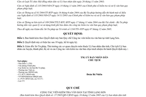 Quyết định 37/2005/QĐ-UBND quy chế cộng tác viên kiểm tra văn bản Lạng Sơn