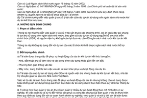 Thông tư 116/2005/TT-BTC hướng dẫn quản lý xử lý tài sản dự án sử dụng vốn NSNN khi dự án kết thúc