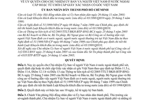 Quyết định 218/2005/QĐ-UBND ủy quyền cho Chủ nhiệm Ủy ban về người Việt Nam ở nước ngoài cấp từ chối cấp Giấy xác nhận có gốc Việt Nam