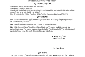 Quyết định 4960/2005/QĐ-BYT Quy trình thanh tra công bằng trong chăm sóc sức khoẻ tại tuyến y tế cơ sở