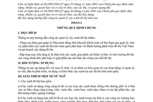 Thông tư 20/2005/TT-BXD hướng dẫn quản lý cây xanh đô thị