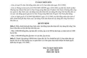 Quyết định 273A/2005/QĐ-UBND cuộc vận động toàn dân đoàn kết xây dựng đời sống