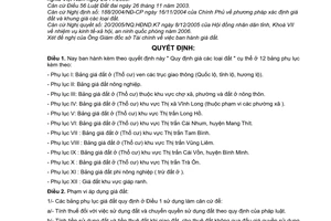 Quyết định 2967/2005/QĐ-UBND giá đất