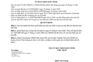 Quyết định 1911/2005/QĐ-UBND giá đất địa bàn tỉnh Hà Nam năm 2006