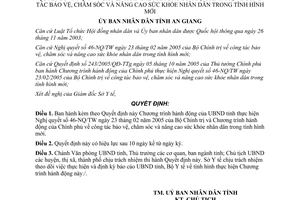 Quyết định 3443/2005/QĐ-UBND chương trình hành động bảo vệ chăm sóc sức khỏe