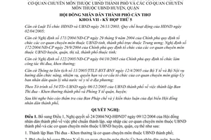 Nghị quyết 49/2005/NQ-HĐND bổ sung Nghị quyết 24/2004/NQ-HĐND Cần Thơ