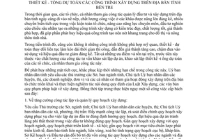 Chỉ thị 30/2005/CT-UBND tăng cường khảo sát lập dự án đầu tư thiết kế dự toán xây dựng Bến Tre