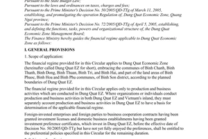 Circular No. 119/2005/TT-BTC, guiding the financial regime applicable