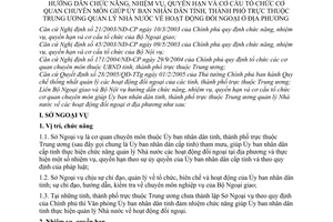 Thông tư liên tịch 22/2005/TTLT-BNG-BNV hướng dẫn chức năng, nhiệm vụ, quyền hạn và cơ cấu tổ chức CQ chuyên môn giúp QLNN đối ngoại địa phương