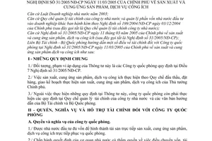Thông tư liên tịch 118/2005/TTLT-BTC-BQP sản xuất và cung ứng sản phẩm, dịch vụ công ích NĐ  31/2005/NĐ-CP