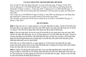 Quyết định 226/2005/QĐ-UBND giao chỉ tiêu bổ sung kế hoạch đầu tư xây dựng cơ bản khởi công mới năm 2005 nguồn vốn ngân sách tập trung