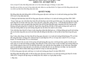 Nghị quyết 61/2005/NQ-HĐND cấp nước sinh hoạt vệ sinh môi trường nông thôn 2006-2010 Bến Tre