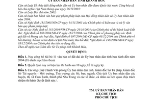 Quyết định 99/2005/QĐ-UBND công bố danh mục văn bản lĩnh vực đất đai bị bãi bỏ