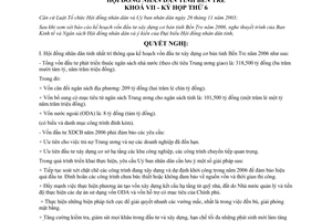 Nghị quyết 60/2005/NQ-HĐND kế hoạch vốn đầu tư xây dựng cơ bản 2006 Bến Tre