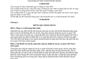 Nghị định 157/2005/NĐ-CP chế độ đối với cán bộ, công chức công tác nhiệm kỳ tại cơ quan Việt Nam ở nước ngoài