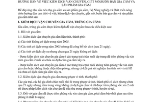 Thông tư 85/2005/TT-BNN kiểm dịch vận chuyển, giết mổ, buôn bán gia cầm sản phẩm gia cầm