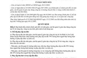 Quyết định 286/2005/QĐ-UBND điều chỉnh chính sách đối với nhà giáo cán bộ