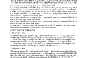 Thông tư 21/2005/TT-BKHCN chính sách khoa học công nghệ nông trường quốc doanh, công ty lâm nghiệp hướng dẫn 170/2004/NĐ-CP 200/2004/NĐ-CP