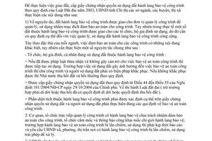 Chỉ thị 56/2005/CT-UBND quản lý sử dụng đất bảo vệ công trình công cộng Bình Dương