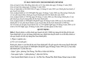 Quyết định 6555/QĐ-UBND duyệt nhiệm vụ điều chỉnh quy hoạch chi tiết xây dựng đô thị Khu đô thị mới Nam thành phố 1/5000, diện tích 2.975 ha