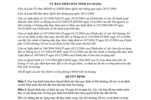 Quyết định 3500/2005/QĐ-UBND bồi thường hỗ trợ tái định cư khi Nhà nước thu hồi