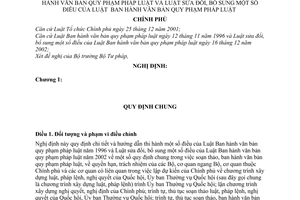 Nghị định 161/2005/NĐ-CP hướng dẫn Luật Ban hành văn bản quy phạm pháp luật Luật sửa đổi
